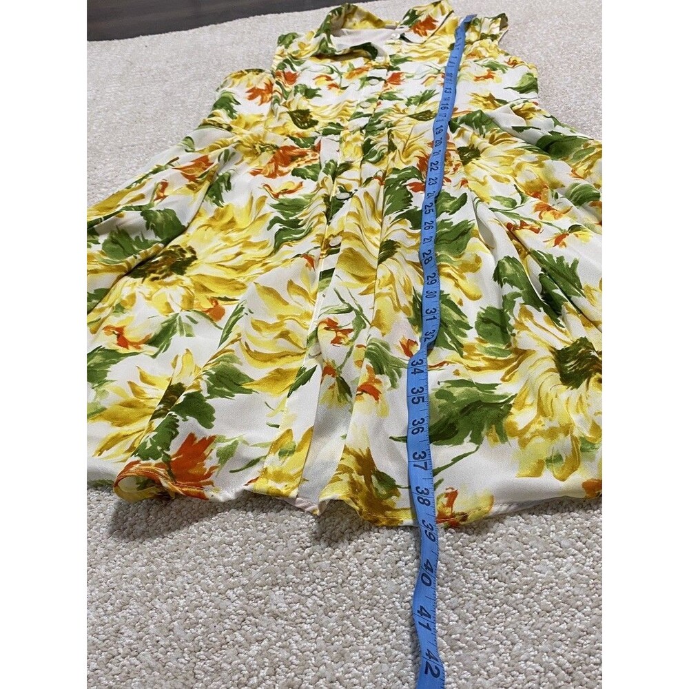 Womens Vintage db Fit & Flare Collared Floral Lined Dress Size 12 - Picture 5 of 16